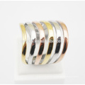 Trendy Stripe Ring Design Bague de mariage en or plaqué